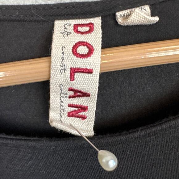 Dolan Anthropologie Womens Peplum Top Black Rayon Baby Doll Size S Boho Coastal - Picture 5 of 8